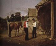 unknow artist Peasant bargaining oil painting reproduction